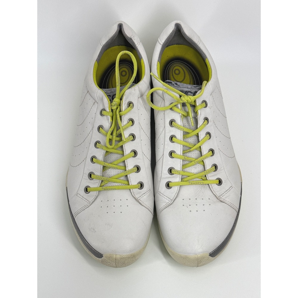 ECCO BIOM Golf Shoes Mens 12 White Green Good Hydromax Leather Sneakers‎